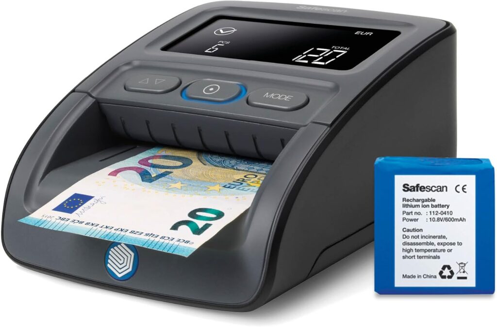 Safescan Detector de billetes falsos automático y portátil 155-SX